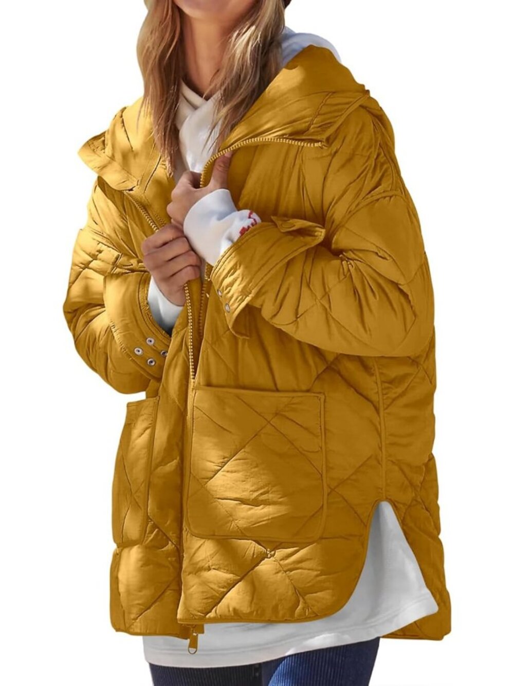 Cozy Hooded Quilted Puffer Jacket for Women - Lightweight Winter Coat